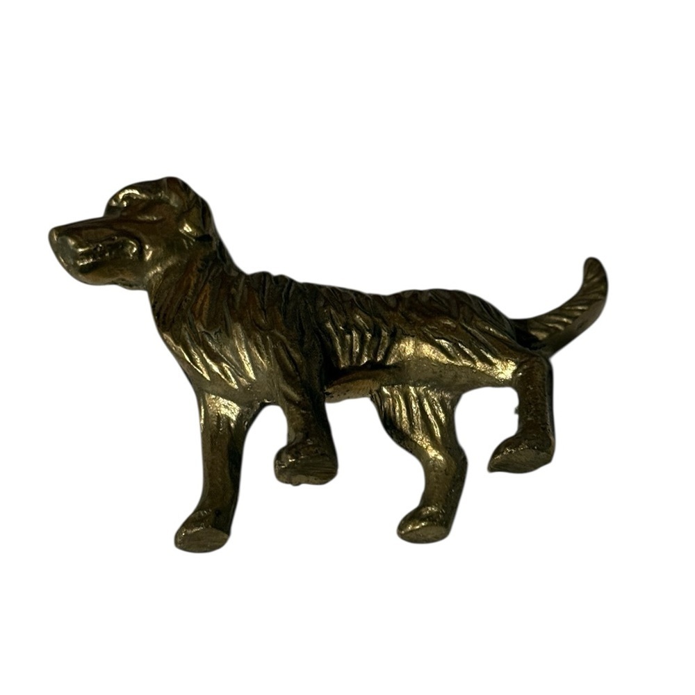 Vintage Brass Dog Figurine Setter Lab Hunting Dog